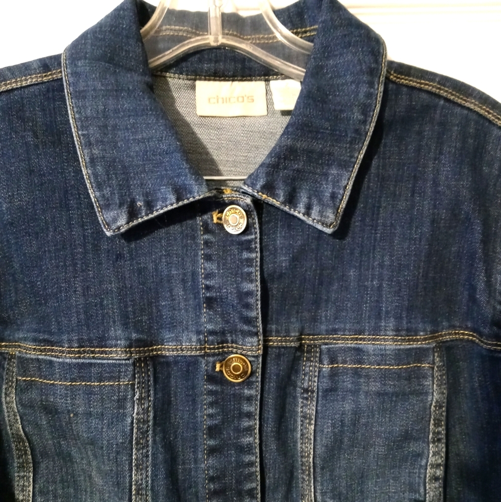 🚜🎷CHICO'S LADIES JEAN JACKET🎻🎉